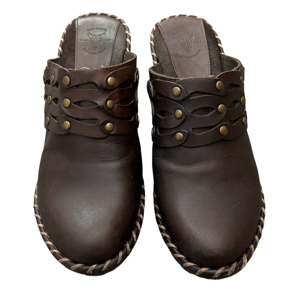FRYE Mules Brown Leather Slip on Shoes Size 7 - Picture 6 of 11